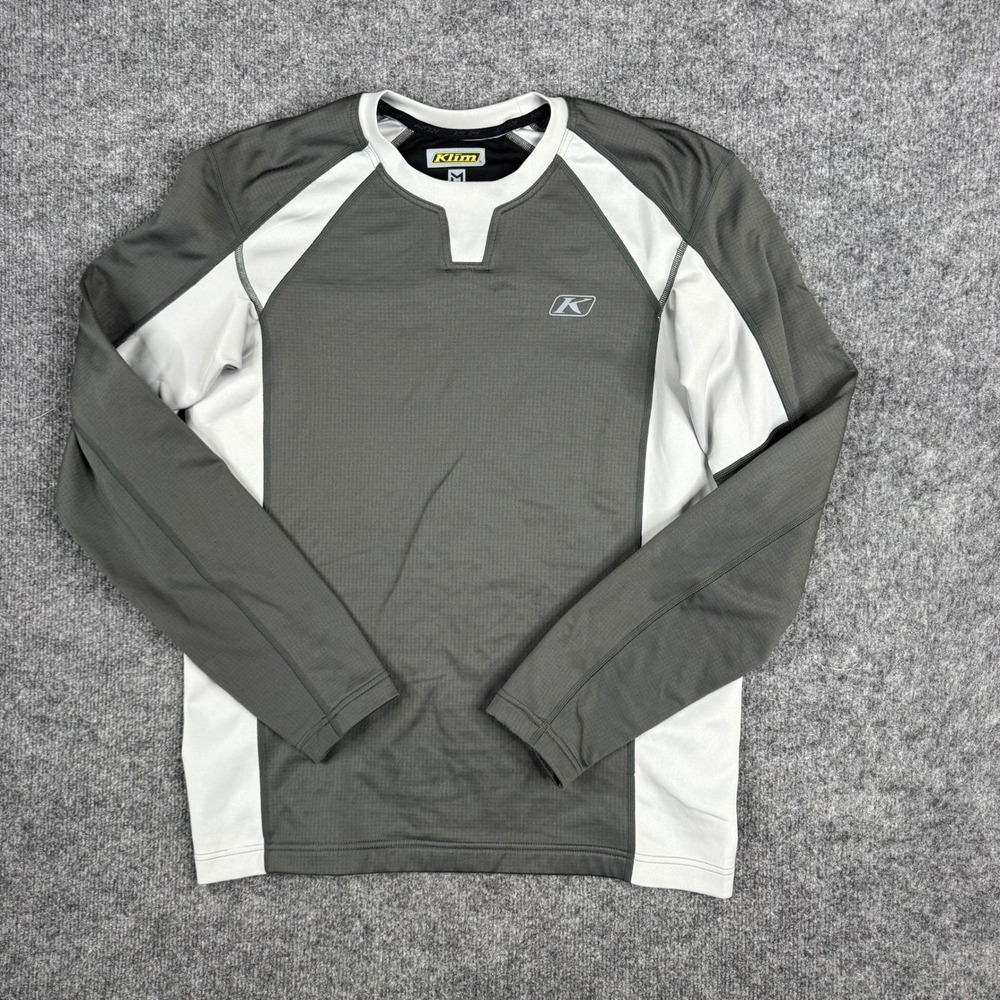 Klim Summit Shirt Mens Size M Gray Long Sleeve Performance Base Layer Athletic